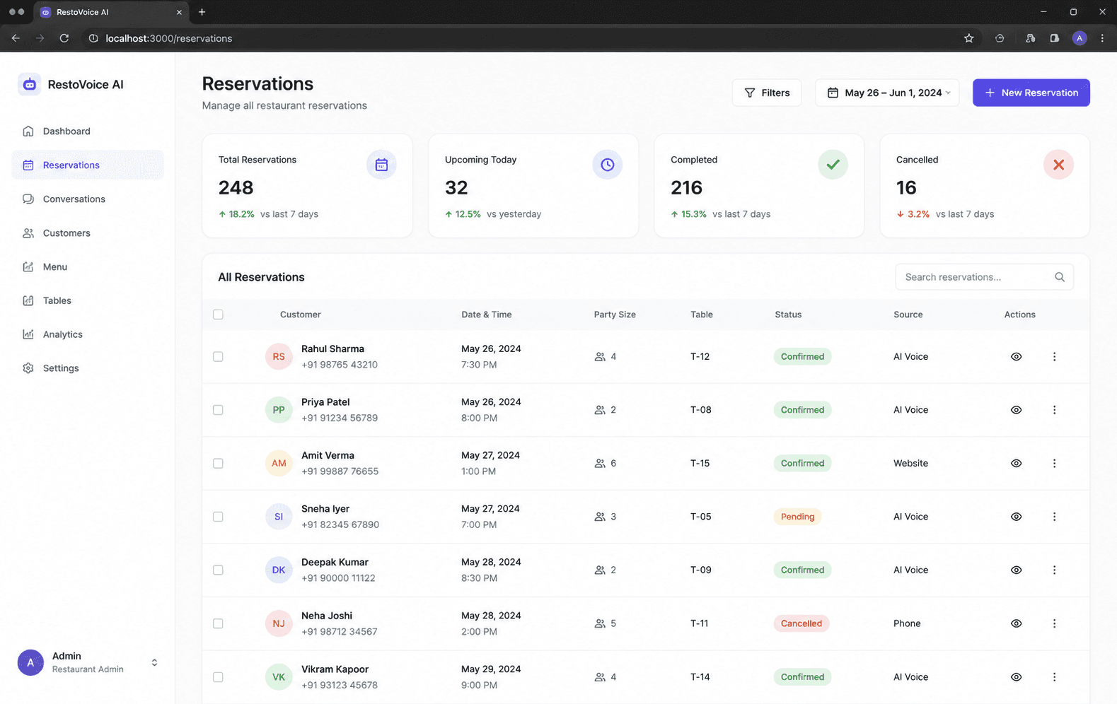 Restaurant AI Voice Agent screenshot 2