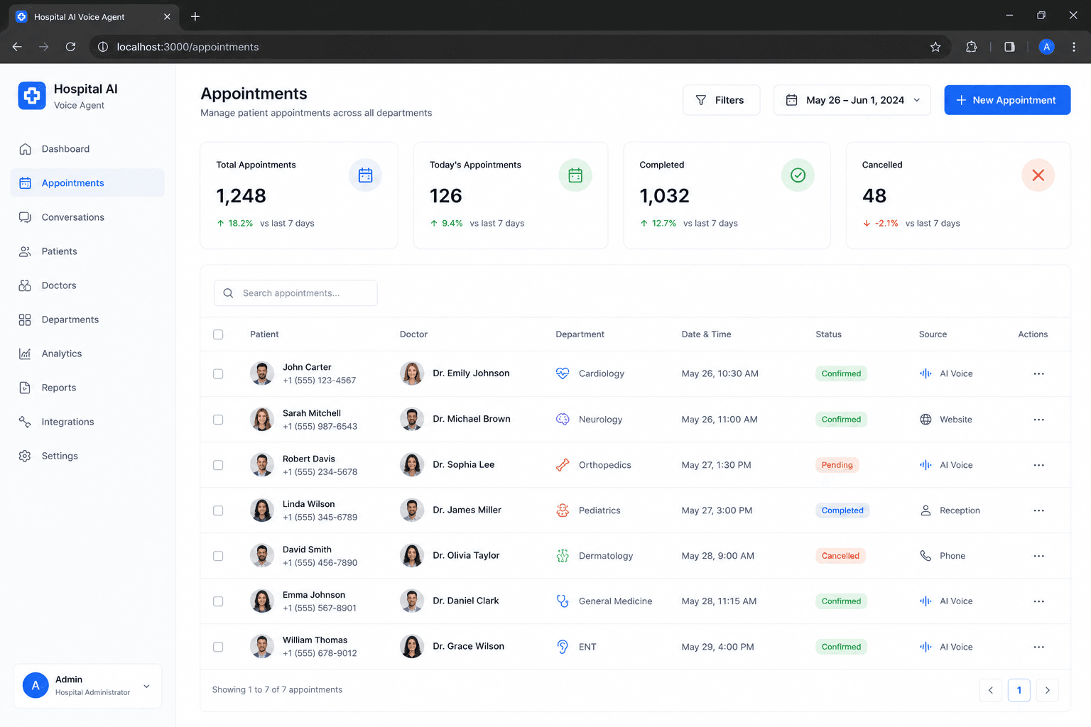 Hospital Appointment AI Agent screenshot 2